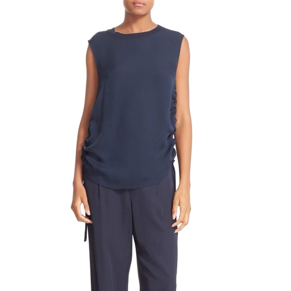 Vince Tops - NWT Vince. Ruched Tie Side Silk Tank